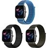 ZoRoll 3 Pezzi 20mm Cinturino per Amazfit Active 2/Active/GTR Mini/GTS 4 Mini/GTS 4/GTS 3/GTS 2e/GTS 2 Mini, Nylon Ricambio Bracciale per Amazfit GTR 42mm/Bip/Bip lite - Nero+Verde Militare+Blu