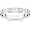 THOMAS SABO Anello con pietre bianche pavé in argento sterling 925 riciclato, misura 60, TR2358-051-14-60, metallo prezioso