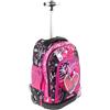 Pryma Zaino Trolley Scuola Elementare Bambina 48x33x23 cm - Capiente 36L con Borraccia Omaggio, Design Cuore, Zaino con Ruote