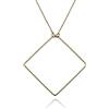 namana Lunga Collana Namana con Pendente a Forma Quadrata. Collana Geometrica Color Oro per Donna. Collana Lunga con Confezione Regalo