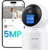 ZOSI 5MP Telecamera Wifi Interno con Schermo da 1,4", OK Gesti con Videocamera Chiamata Bidirezionale, Visione Notturna, Rilevamento di Umano/Movimento, con Alexa, C519M
