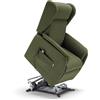 REDÒKASA Poltrona relax elettrica FIRENZE MADE IN ITALY per anziani e disabili con kit batteria optional, 2 motori, 4 ruote, optional antimacchia (Senza Kit Batteria, Tessuto Idrorepellente, Verde Oliva)