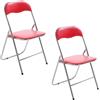 VIRSUS Sedia pieghevole colore ROSSO 346, misura aperta 44x48x78 cm, sedie salvaspazio, seduta in PVC Imbottita, piedi antiscivolo, per giardino, cucina, ufficio, campeggio (2)