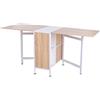 DecHome - Tavolo Pieghevole Multiuso con 4 Scompartimenti Rovere e Bianco 169x62x75 cm