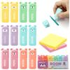 ZMDMAH Set di 12 mini evidenziatori con 2 pezzi Sticky Notes, Orsetto evidenziatore, evidenziatore pastello, foglietti adesivi, evidenziatori estetici