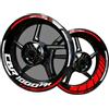 AnoleStix Adesivi riflettenti in vinile per bordo di cerchi da moto, adesivi kit per Hon&da CBR 1000RR, strisce cerchione moto completo per 2 ruote cerchi da 17 (bianco lucido)