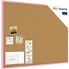 ALLboards Lavagna in Sughero con Cornice Rosa in Legno 100x80cm, Bacheca Sughero per Puntine Spille Memoboard