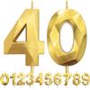 LFWZRY 40° Candele di compleanno, Compleanno Candele Torta Oro, Candela numero 40, 3D Candele con numeri da 5cm, Compleanno Torta Topper Decorazione per Feste di Compleanno Matrimonio Anniversario