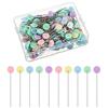 JUHONNZ Spilli Patchwork,100 Pcs Spilli Dritti con Testa Colorata,Accessori da Spilli Cucito per Sarta Artigianato Cucito Fai Da Te