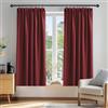 Deconovo Tende Oscuranti Camera da Letto 2 Pezzi, Termiche Isolanti, Tende Coprente e Moderne per Finestre Interni, 117x138 CM (Larghezza x Altezza), Rosso Scuro