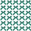 QUARKZMAN 50Pz Mini Fiocco di Nastro 1.8 Fiocchi Nastro Raso Multicolori Fiocchetti Piccoli Tessuto per Decorazioni Regalo Festa Cucito DIY Artigianale Natalizi, Verde Scuro Intenso