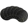 QUARKZMAN Set 6 Sottobicchieri Rotondi Stile Marmo, Antiscivolo, Antiaderenti, Impermeabili, Pelle, per Bevande, Tavolino, Regali Benvenuto, Arredamento Casa 4×4 Nero