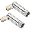 PATIKIL 2pz 180/350 Gradi Inclinato Soffitto Luce M8 Filetto Cromo | Lampadari Soffitto Pendente Illuminazione Adattatore, per Angolo o Irregolare Soffitto, Adattatore