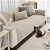 DUJUIKE Copridivano ciniglia 3 posti, 2 posti, Copri divano con penisola, Copridivano chaise longue, Copricuscini per divani antiscivolo, Coprischienale, Copridivano (Bianco, 70x160 cm)