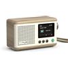 Pure Classic Mini Radio digitale portatile - DAB+ & FM - Bluetooth 5,3-15 ore di durata della batteria - 2 opzioni di equalizzazione - Display a colori da 2,4 - Tracolla - Cotone bianco/rovere - Compatta