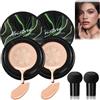 DYKeWei Mushroom Head CC Cream Foundation Air Cushion CC Cream Foundation Full Coverage for Flawless Powder Foundation Makeup make-up concealer Skin Color Basic BB, Moisturizing and Brightening (2pc-E, 20g)