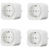 Amazon Basics Presa intelligente Wi-Fi smart plug, singola per interni (presa europea), compatibile solo con Alexa, bianco, 4 pezzi