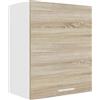 VCM Armadio Pensile da Cucina Larghezza 50 cm Porta in Legno Pensile Cucina Mobili Esilo Bianco/Rovere Sonoma