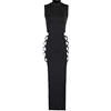 Loalirando Abito da donna sexy senza maniche, collo alto da Clubbing Maxi modellante, Nero , L