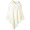 SULISHI QQI Elegant Poncho Mantellina per Donna con Frange Incavato con Cappuccio 135-175cm (Biege)