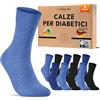 sockenkauf24 Calze Diabetici Uomo 43-46 Nero Blu senza Elastico Cotone senza Cucitura 10 Paia