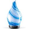 Porseme Diffusore di aromi, 150 ml, diffusore di vetro soffiato a mano, per oli essenziali, umidificatore a ultrasuoni, silenzioso, 7 tipi di colori di luce LED, accensione automatica, senza BPA, per