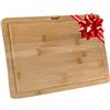BlauKe Tagliere da Cucina in Legno di Bambù con Scanalatura per Succhi (38x25cm) - Tagliere in Legno di Bamboo Professionale per Carni, Verdure, Formaggi, Aperitivo o Pane - Vassoio da Portata