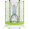 AIYAPLAY Trampolino Elastico per Bambini Ø140 cm con Rete di Sicurezza, Tappeto Elastico per Bimbi da 3-6 Anni con Disegni, per Interno ed Esterno, Verde