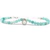 Eloboe essence Bracciale amazzonite in pietra naturale Pendente centrale in pietra di luna di 4 mm di spessore in argento sterling regolabile da 16 cm a 19 cm