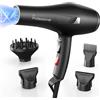 Dekuri Phon Capelli Asciugacapelli Professionale 2000W con Tecnologia Ionica, Asciugatura Rapida e Delicata, Ideale per Ricci e Lisci, con Diffusore, Ugelli Styling e Pettine