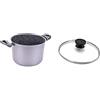 ALLUFLON Tradizione Italia Pentola, Alluminio, Nero, 22 cm & Coperchio Vetro Bordo Inox, 22 cm