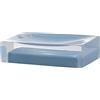 GEDY Auckland Porta saponetta, Misure e Peso: 3X11X7 CM & 0,15 kg, Porta Sapone Solido in Resina Trasparente di Alta qualità, Finitura Celeste, Design R&S Gedy, Fatto a Mano, 2 Anni di Garanzia