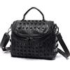 HQQN Borsa a tracolla in vera pelle da donna di lusso Borse a tracolla in pelle di montone Borse a tracolla per borse da donna firmate di marchi famosi, nero, 24 cm x 12 cm x 18 cm
