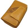 myledershop Portamonete da donna in pelle di vacchetta con farfalla-motivo o senza motivo con blocco RFID e NFC, giallo, taglia unica, Moderno
