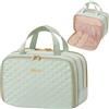 Lifewit Beauty Case da Viaggio da Donna, Beauty da Viaggio, Beauty Case Donna Uomo, Borsa da Toilette, Morbido Pochette Grande con Manico, Porta Trucchi, Regalo per Donna, L, Verde Menta