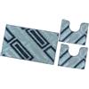 emmevi Tappeto Bagno Moderno Parure Set 3 Pezzi Soffice Shaggy Assorbente Antiscivolo Lavabile Blu