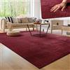 Paco Home Tappeto Moderno e Morbido per Soggiorno a Pelo Corto Lavabile Fluffy Uni Effetto Pelliccia Senza Tempo Elegante Antiscivolo Facile da Pulire, Dimensione:200x280 cm, Colore:Rosso