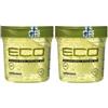 PROMOO Eco Style - Gel per lo styling con olio d'oliva, senza alcool, senza parabeni, senza solfati, senza desquamazione, anti-prurito, 473 ml x Confezione da 2 - Promoo