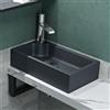maimai Mai & Mai Lavabo da Appoggio 46x26x11cm, Lavandino Bagno Rettangolare Lavandino da Minerale Fuso Antracite Opaco Vasca a Destra Colossum101