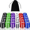 SLAKOZYT Set di Dadi Acrilici Opachi a 6 Facce da 16 mm per Giochi da Tavolo, Giochi di Dadi, Giochi di Matematica, Con Sacchetto di Velluto 0 (30 dadi a dieci colori)