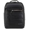 PIQUADRO Cary Zaino in pelle porta PC 14 a due scomparti, Nero