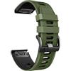 NotoCity 26mm Quickfit Cinturino Compatibile con Garmin Fenix 6X/ 6X pro Bracciale Ricambio, per Garmin Fenix 5X/ 5X Plus Silicone Cinturino, Verde militare-Nero