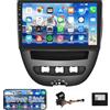 Hodozzy 【1+32G】Hodozzy Android Autoradio per Toyota Aygo/Peugeot 107/Citroen C1 2005-2014, Autoradio Vivavoce Bluetooth, 10.1 Pollici Touchcreen con 24 Temi/GPS/WiFi/RDS/Mirror Link/SWC/USB+Canbus
