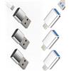 WASRUYI Adattatore USB C USB 3.0 OTG (6Pack) per iPhone16 15 14 Pro MacBook Per iPad compatibile per Samsung Android Tablet Caricabatterie Connettore Chiavetta Tipo C Convertitore Dati Thunderbolt Adattatori