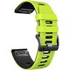 NotoCity 26mm Quickfit Cinturino Compatibile con Garmin Fenix 6X/ 6X pro Bracciale Ricambio, per Garmin Fenix 5X/ 5X Plus Silicone Cinturino, Verde-Nero