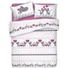 HomeLife: Copri Piumone Letto Matrimoniale Cotone Traspirante Made in Italy | Parure Copripiumino Letto Matrimoniale Colorato con Sacco Piumino Letto Matrimoniale con Due Federe [Gattini, Rosa]