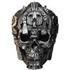 CQSVUJ Anello teschio nero argento, Anello teschio gotico vintage regolabile, Nero Cool Punk Dainty Goth, Anelli motociclisti retrò, Anello amuleto, Gioielli di Halloween (Adjustable)