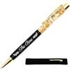 StarMaker Penna personalizzata The Boss, nera - Penna a foglia d'oro con incisione laser, regalo personalizzato originale e chic da regalare con custodia per collega, capo, amico