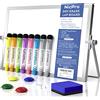 Nicpro A4 Magnetiche Lavagne Bianche 20 x 30 cm mini lavagna Cancellabile a secco Con 8 Colorata Pennarello Gommes a secco per Casa, Cucina, Scuola, Ufficio