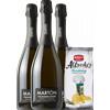 3 Bottiglie Valdobbiadene Prosecco Superiore DOCG Extra Dry Martòn + Amica Chips Rosmarino Alfredo's 3 x 130gr - Bollicine